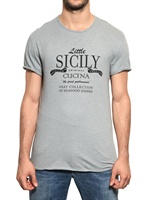 DOLCE & GABBANA - JERSEY T-SHIRT MIT LITTLE SICILY PRINT - GRAU