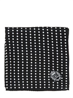 DOLCE & GABBANA - POLKA DOT SEIDENATLAS EINSTECKTUCH - SCHWARZ/WEIß