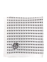 DOLCE & GABBANA - POLKA DOT SEIDENATLAS EINSTECKTUCH - WEIß/SCHWARZ