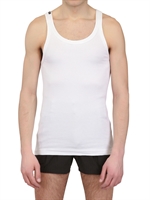 DOLCE & GABBANA - TANK TOP IN JERSEY DI COTONE A COSTINE - BIANCO