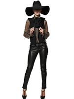 SAINT LAURENT - POINTED LAPELS WOOL SABLÈ VEST - BLACK