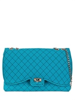 LEGHILÀ - GESTEPPTE SCHULTERTASCHE AUS NEOPREN - TURQUOISE/BLUE