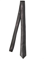 SAINT LAURENT - 4CM JACQUARD LAME' & SILK TWILL TIE - SILVER/BLACK