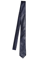 SAINT LAURENT - 4CM WAXED SILK TWILL TIE - BLUE