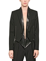 SAINT LAURENT - SCHAL AUS LEDER UND SEIDE - SCHWARZ