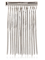 SAINT LAURENT - FERMACRAVATTA CON PENDENTI A CATENA - ARGENTO