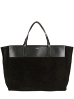 SAINT LAURENT - REVERSIBLE SUEDE & LEATHER SMALL BAG - BLACK