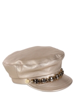 SUPERDUPER - BERRETTO IN PELLE CON VISIERA - ORO