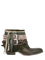 ELENA IACHI - STIVALI BASSI IN PELLE 50MM - VERDE MILITARE
