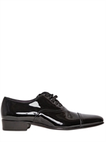 MAX VERRE - 30MM PATENT LEATHER LACE-UP SHOES - BLACK