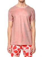 MARC JACOBS - SHINY METALLIC PRINT JERSEY T-SHIRT - PINK