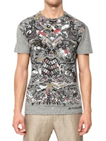 MARC JACOBS - BAST ART PRINT SLUB COTTON T-SHIRT - GREY