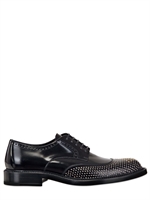 SAINT LAURENT - SCARPE DERBY IN PELLE CON BORCHIE - NERO