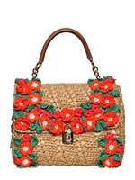 DOLCE & GABBANA - CROCHET RAFFIA DOLCE BAG TOP HANDLE - MULTI