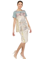 ANTONIO MARRAS - SWAROVSKI AUF JACQUARD & BAUMWOLLEN DRILL TOP - MULTI