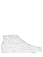 CASBIA - SNEAKERS IN PELLE INTRECCIATA - BIANCO
