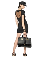 DSQUARED - VISCOSE JERSEY DRESS WITH MESH HEART - BLACK