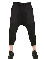 Y-3 - STRUCTURED COTTON FLEECE TROUSERS - BLACK