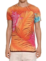 Y-3 - LEICHTES STRICK-T-SHIRT AUS BAUMWOLL-WOLL-MISCHUNG - ORANGE