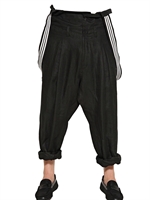 Y-3 - LOW CROTCH LINEN SUSPENDER TROUSERS - BLACK