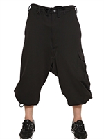 Y-3 - COTTON FLEECE LOW CROTCH TROUSERS - BLACK