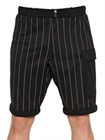 Y-3 - PINSTRIPED JERSEY LOW CROTCH SHORTS - BLACK