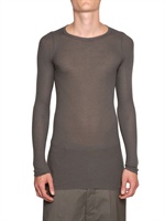RICK OWENS - T-SHIRT MANICHE LUNGHE IN JERSEY DI COTONE - POLVERE
