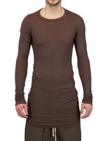 RICK OWENS - T-SHIRT MANICHE LUNGHE IN VISCOSA MISTO SETA - DNA DUST
