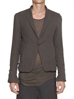 RICK OWENS - SILK GEORGETTE ON JERSEY JACKET - DARK DUST