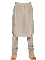 RICK OWENS - NYLON LONG RISE SHORTS - PEARL