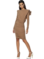 LANVIN - GERAFFTES KLEID AUS BAUMWOLLJERSEY - BEIGE