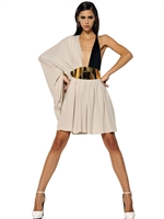 LANVIN - ABITO IN CREPE DI SETA - AVORIO/NERO