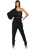 LANVIN - TUTA IN CREPE DI SETA - NERO
