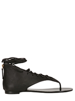 GIUSEPPE ZANOTTI - 10MM ANJA RUBIK LACE UP CALFSKIN FLATS - BLACK