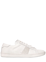 SAINT LAURENT - 20MM STUDDED CALFSKIN LOW SNEAKERS - WHITE
