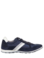BIKKEMBERGS - SNEAKERS IN CROSTA E TESSUTO TECNICO - BLU SCURO