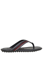 BIKKEMBERGS - GROSGRAIN LOGO & RUBBER FLIP FLOPS - NAVY