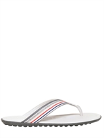 BIKKEMBERGS - GROSGRAIN LOGO & RUBBER FLIP FLOPS - WHITE