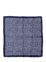 JIL SANDER - HEXAGON BEDRUCKTES SEIDEN EINSTECKTUCH - NAVY/WEISS
