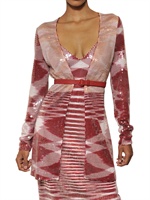 MISSONI - SEQUIN VISCOSE KNIT CARDIGAN - RED/WHITE