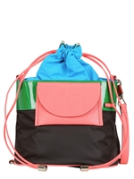 KENZO - LEATHER AND NYLON SHOULDER BAG - MULTI