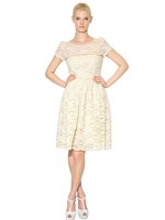 BLUGIRL - BAUMWOLLKLEID MIT SPITZEN - ELFENBEIN