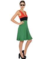 MARNI - BLOCK FARBIGES KREPP KLEID AUS SEIDE - MULTI