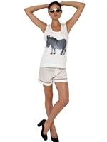 MARNI - DONKEY PRINTED COTTON JERSEY TANK TOP - WHITE