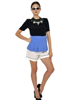 MARNI - BESTICKTES SEIDEN KREPP TOP - MULTI