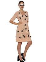 MARNI - BESTICKTES SEIDEN KREPP DE CHINE KLEID - PFIRSICH