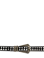BALMAIN - CINTURA IN PELLE - NERO/BIANCO