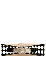 BALMAIN - CINTURA A VITA ALTA IN PELLE - NERO/BIANCO