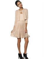 ANTONINO VALENTI - COTTON MACÒ KNIT CARDIGAN - NUDE