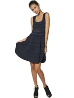 ANTONINO VALENTI - VIKOSE- UND STRICKKLEID - NAVYBLAU